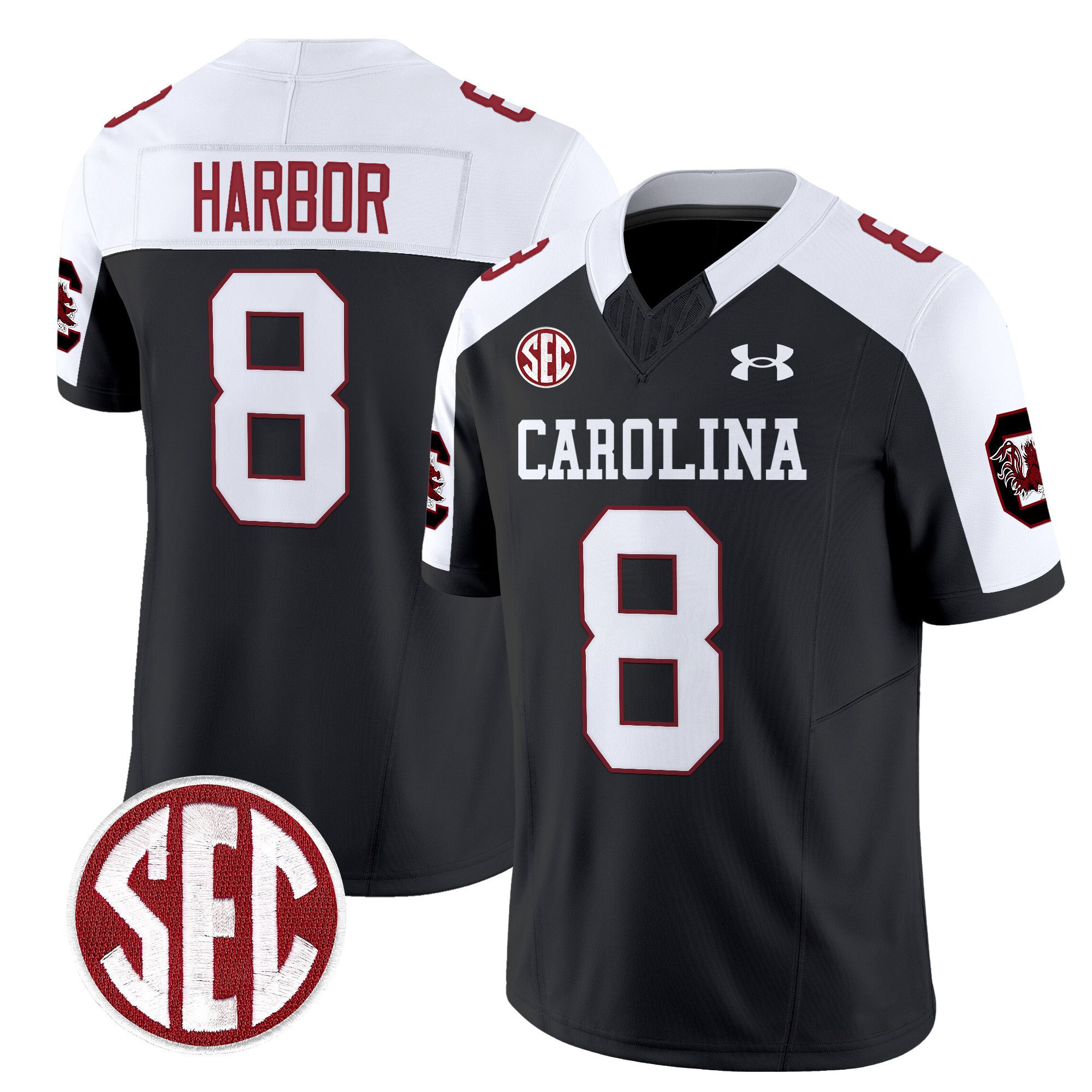 Men South Carolina Gamecocks #8 Harbor Black 1980 Throwback Vapor Limited 2024 NCAA Jersey style 1->ncaa teams->NCAA Jersey
